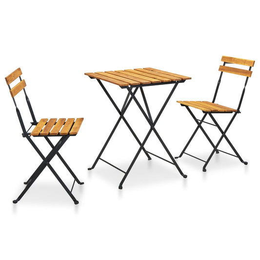 Bistro Table And Chair | Brown and Black | Solid Acacia Wood | Medium Bistro Table And Chair | Brown and Black | Solid Acacia Wood | Medium