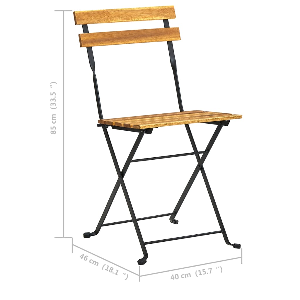 Garden Chair | Set of 2 | Brown and Black