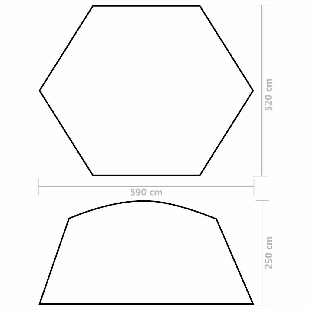 Pool Tent Fabric 590x520x250 cm Grey