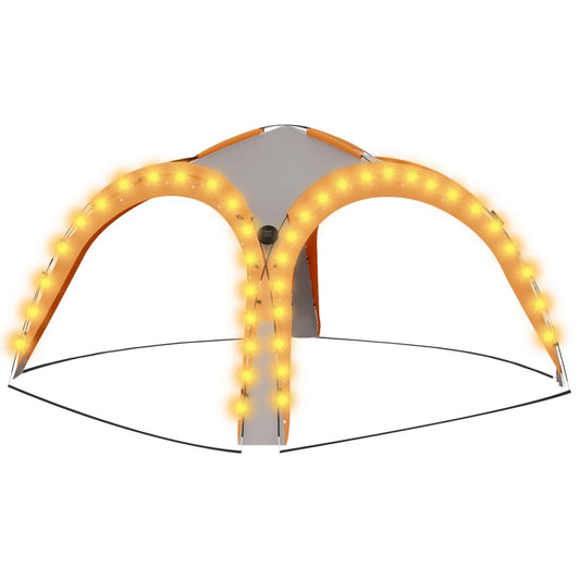 Party Tent with LED and 4 Sidewalls 3.6x3.6x2.3 m Grey&Orange Party Tent with LED and 4 Sidewalls 3.6x3.6x2.3 m Grey&Orange