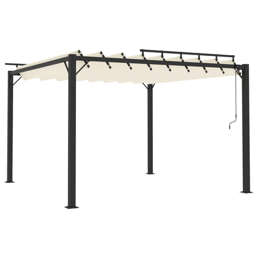 Gazebo with Louvered Roof 3x3 m Cream Fabric and Aluminium Gazebo with Louvered Roof 3x3 m Cream Fabric and Aluminium