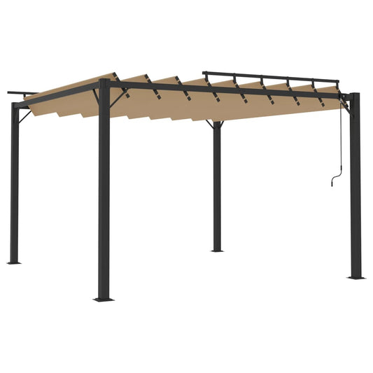 Gazebo with Louvered Roof 3x3 m Taupe Fabric and Aluminium Gazebo with Louvered Roof 3x3 m Taupe Fabric and Aluminium