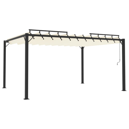 Gazebo with Louvered Roof 3x4 m Cream Fabric and Aluminium Gazebo with Louvered Roof 3x4 m Cream Fabric and Aluminium