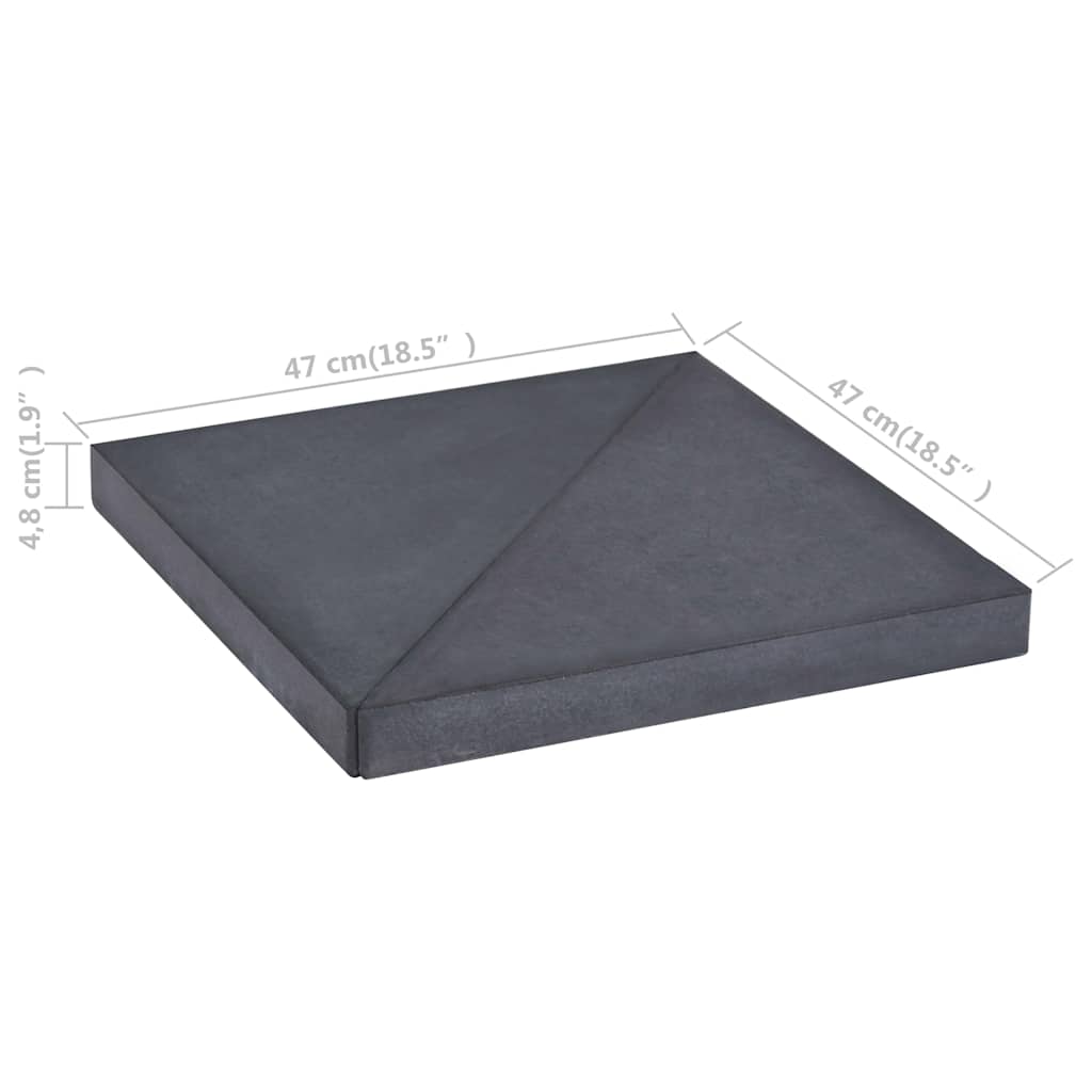 313670 vidaXL Umbrella Weight Plate Black Granite Square 15 kg