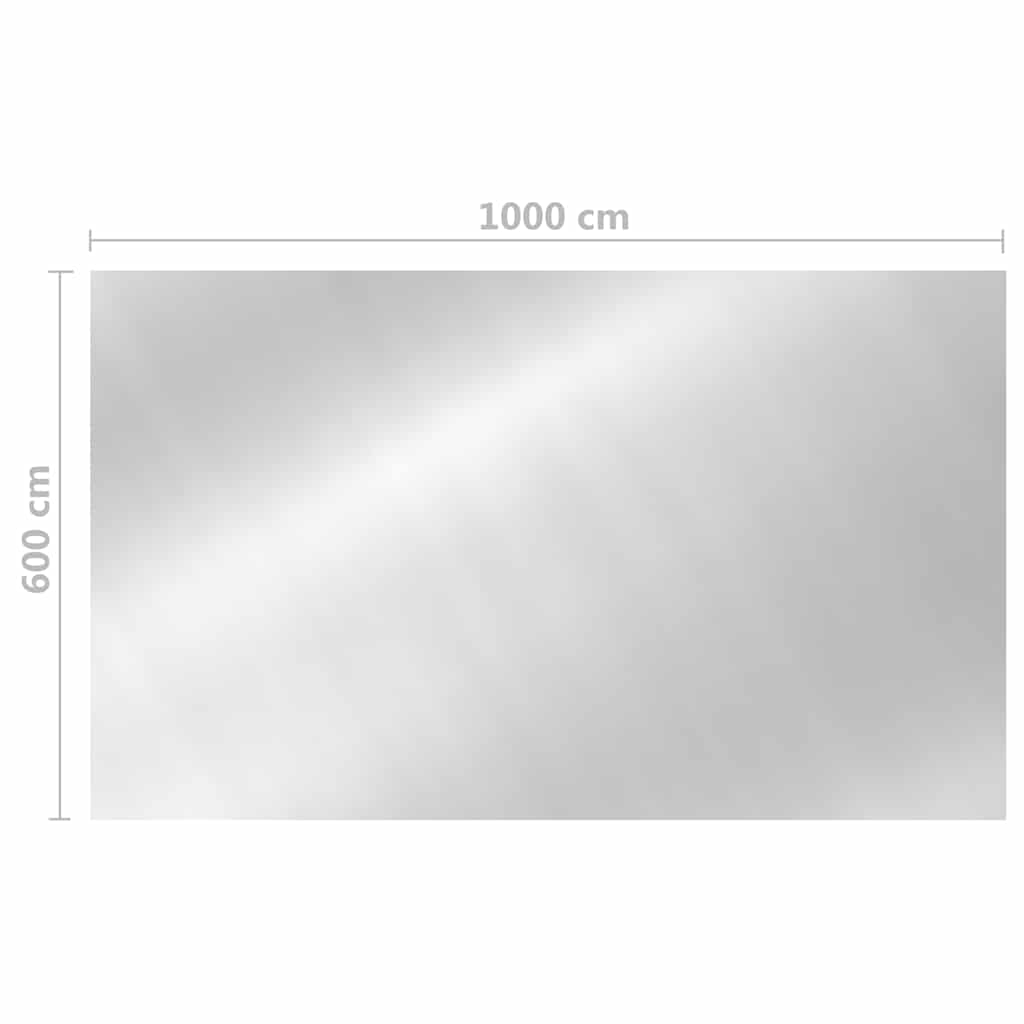93104 vidaXL Rectangular Pool Cover 1000x600 cm PE Silver