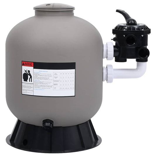 Pool Sand Filter with Side Mount 6-Way Valve Grey Pool Sand Filter with Side Mount 6-Way Valve Grey