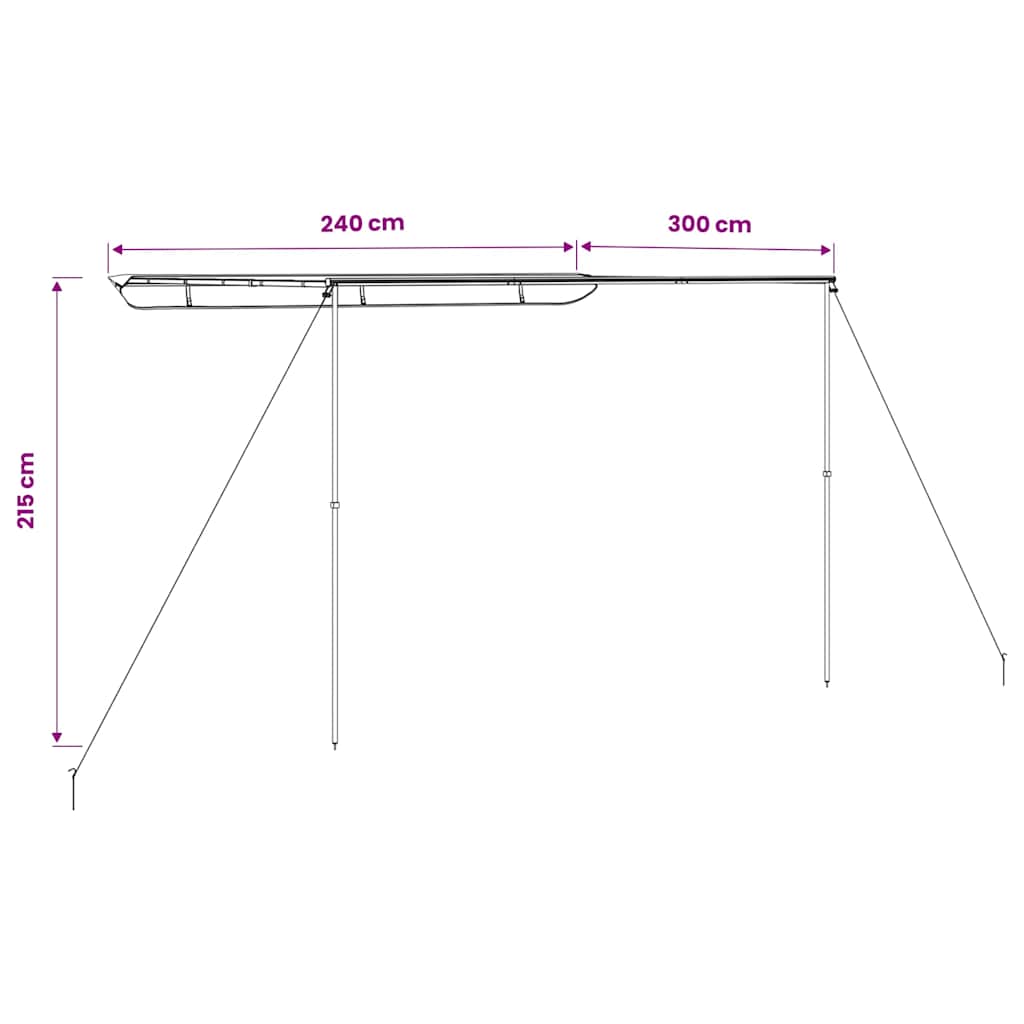 148140 vidaXL Camper & Caravan Awning 2,4x3x2,15 m Beige