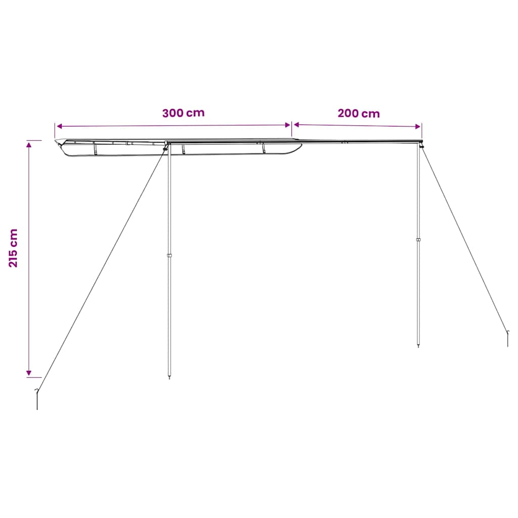 148141 vidaXL Camper & Caravan Awning 3x2x2,15 m Beige