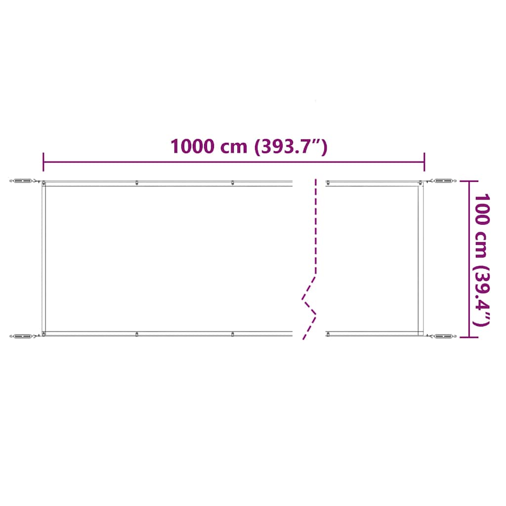 148162 vidaXL Vertical Awning White 100x1000 cm Oxford Fabric