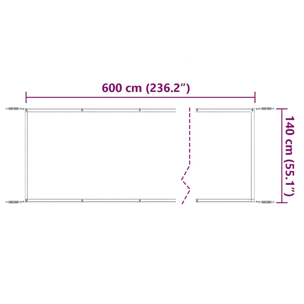 Vertical Awning Anthracite 140x600 cm Oxford Fabric