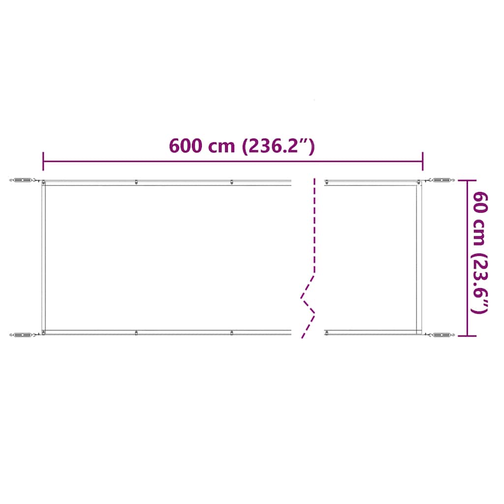 Vertical Awning Light Green 60x600 cm Oxford Fabric