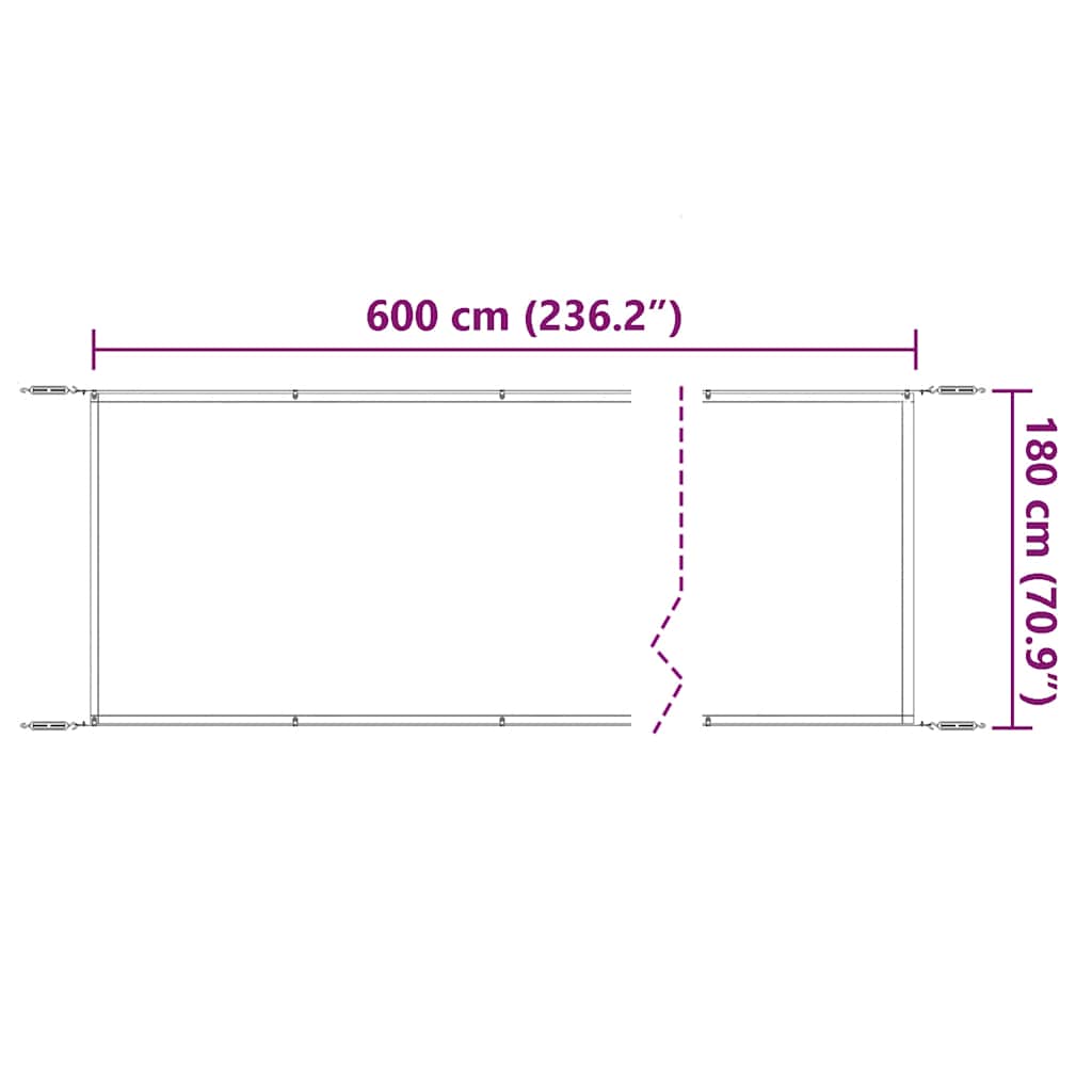 Vertical Awning Light Green 180x600 cm Oxford Fabric