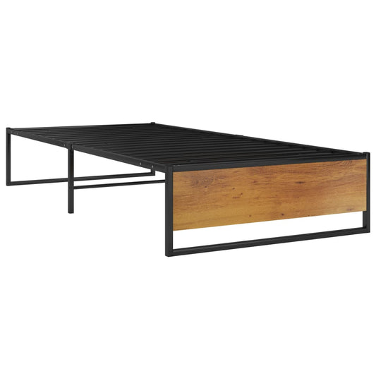 Bed Frame | Black | Powder-coated metal, melamine coated MDF | 100x200 cm Bed Frame | Black | Powder-coated metal, melamine coated MDF | 100x200 cm