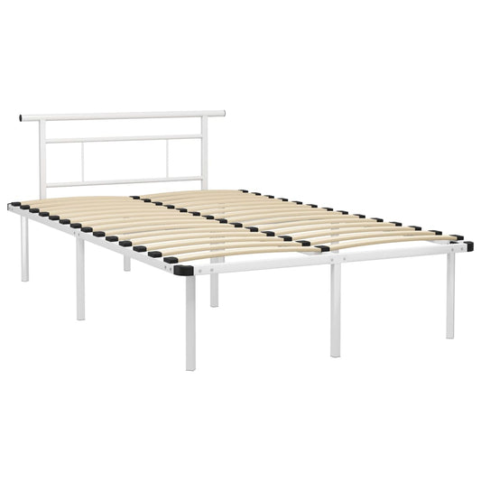 Bed Frame | White | Powder-coated metal, plywood | Double | Durable Bed Frame | White | Powder-coated metal, plywood | Double | Durable