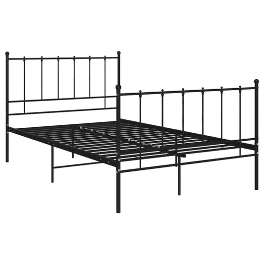 Bed Frame without Mattress Black Metal 120x200 cm Bed Frame without Mattress Black Metal 120x200 cm