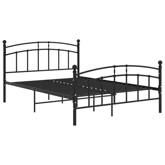 Bed Frame without Mattress Black Metal 200x200 cm Bed Frame without Mattress Black Metal 200x200 cm
