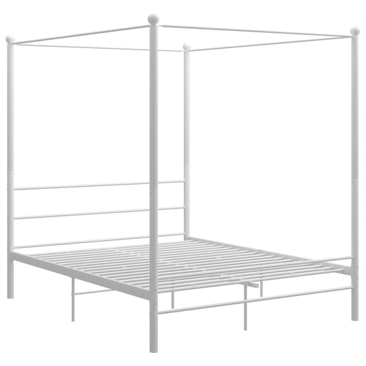 Bed Frame | White | Powder-coated metal | Double | Sturdy | Bed Frame Bed Frame | White | Powder-coated metal | Double | Sturdy | Bed Frame