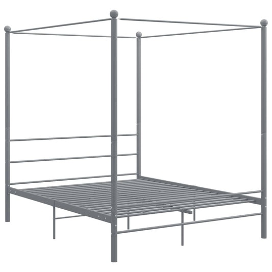 Bed Frame | Grey | Powder-coated metal | Double | Classic/Traditional Bed Frame | Grey | Powder-coated metal | Double | Classic/Traditional