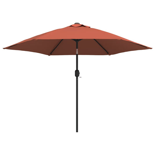 Garden Parasol with LED Lights and Steel Pole 300 cm Terracotta Garden Parasol with LED Lights and Steel Pole 300 cm Terracotta