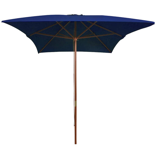 Garden Parasol with Wooden Pole Blue 200x300 cm Garden Parasol with Wooden Pole Blue 200x300 cm