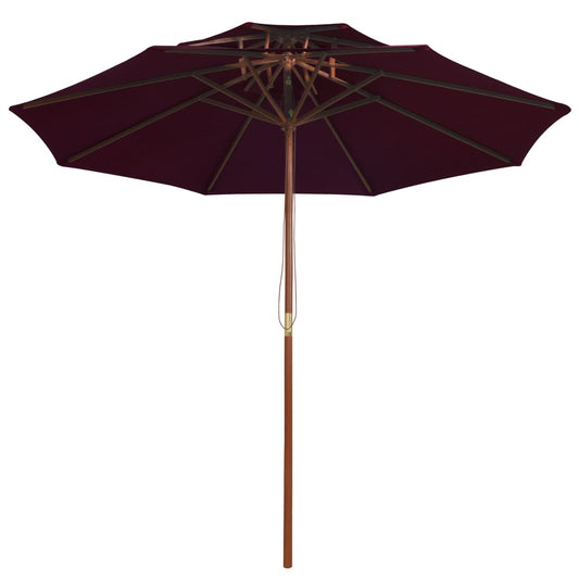 Double Decker Parasol with Wooden Pole Bordeaux Red 270 cm Double Decker Parasol with Wooden Pole Bordeaux Red 270 cm