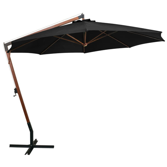 Hanging Garden Parasol | Black | Fir Wood, Bamboo, Polyester, Iron Hanging Garden Parasol | Black | Fir Wood, Bamboo, Polyester, Iron