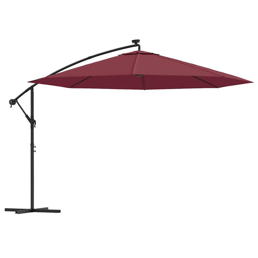 Cantilever Garden Parasol with LED Lights Bordeaux Red 350 cm Cantilever Garden Parasol with LED Lights Bordeaux Red 350 cm