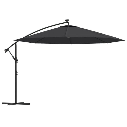 Cantilever Garden Parasol with LED Lights Black 350 cm Cantilever Garden Parasol with LED Lights Black 350 cm
