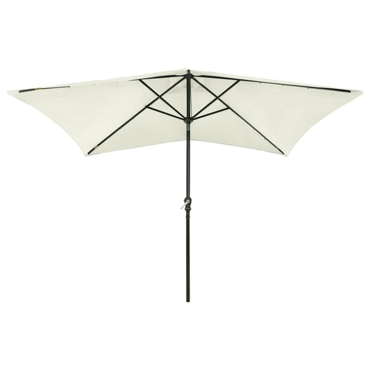 Garden Parasol with LEDs and Steel Pole Sand 2x3 m Garden Parasol with LEDs and Steel Pole Sand 2x3 m