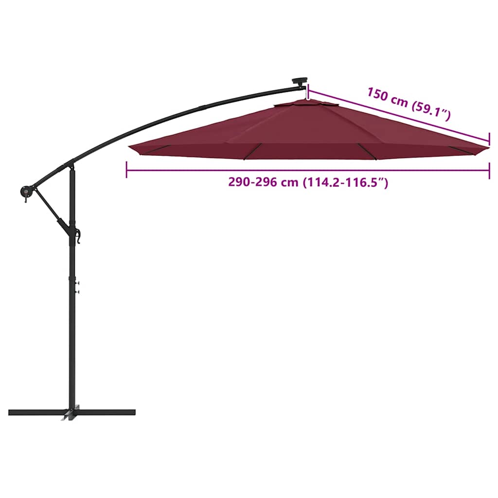 Replacement Fabric for Cantilever Umbrella Bordeaux Red 300 cm