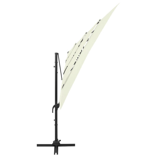 4-Tier Garden Parasol with Aluminium Pole Sand 250x250 cm 4-Tier Garden Parasol with Aluminium Pole Sand 250x250 cm