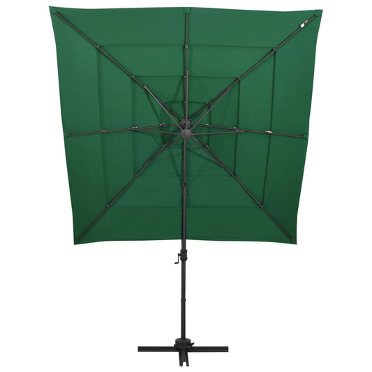 4-Tier Garden Parasol with Aluminium Pole Green 250x250 cm 4-Tier Garden Parasol with Aluminium Pole Green 250x250 cm