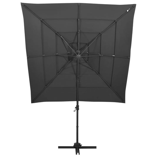 4-Tier Garden Parasol with Aluminium Pole Anthracite 250x250 cm 4-Tier Garden Parasol with Aluminium Pole Anthracite 250x250 cm
