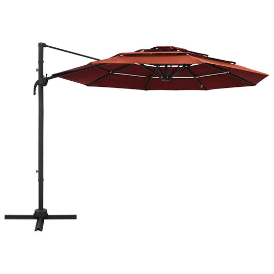 4-Tier Garden Parasol with Aluminium Pole Terracotta 3x3 m 4-Tier Garden Parasol with Aluminium Pole Terracotta 3x3 m