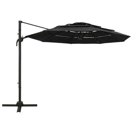 Garden Parasol | Black | Polyester | 3x3 meters | Foldable Garden Parasol | Black | Polyester | 3x3 meters | Foldable