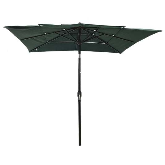 3-Tier Garden Parasol with Aluminium Pole Green 2.5x2.5 m 3-Tier Garden Parasol with Aluminium Pole Green 2.5x2.5 m