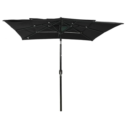 Parasol | Black | Polyester | 2.5 metres | Foldable | Garden Parasol Parasol | Black | Polyester | 2.5 metres | Foldable | Garden Parasol