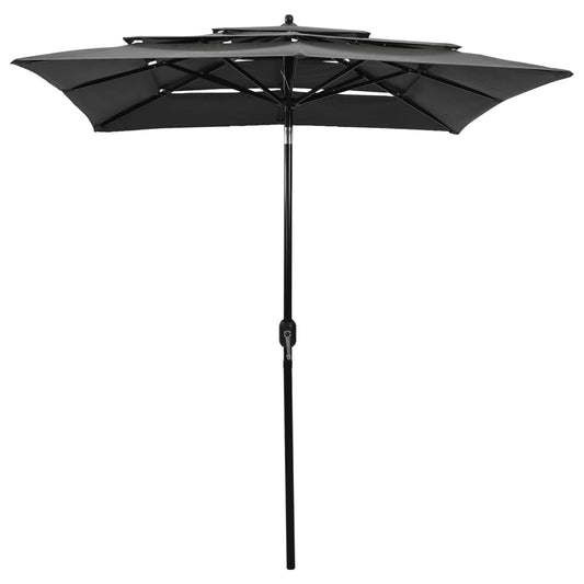 3-Tier Garden Parasol with Aluminium Pole Anthracite 2x2 m 3-Tier Garden Parasol with Aluminium Pole Anthracite 2x2 m