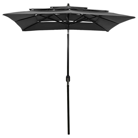 313846 vidaXL 3-Tier Garden Parasol with Aluminium Pole Anthracite 2x2 m 313846 vidaXL 3-Tier Garden Parasol with Aluminium Pole Anthracite 2x2 m