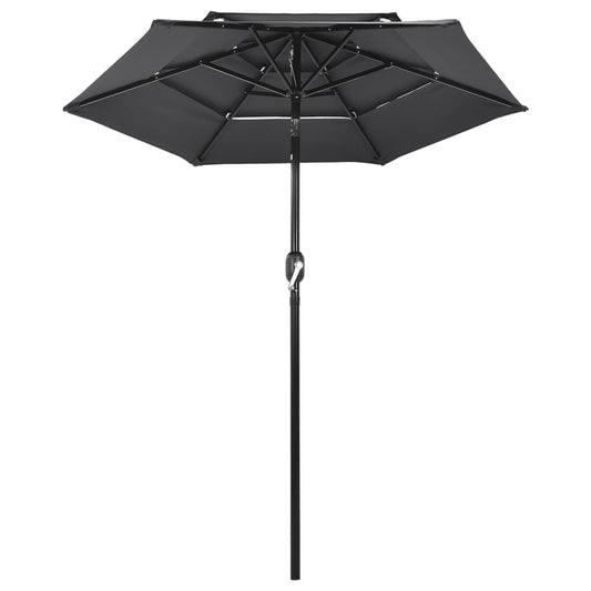 3-Tier Garden Parasol with Aluminium Pole Anthracite 2 m 3-Tier Garden Parasol with Aluminium Pole Anthracite 2 m