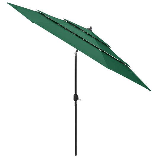 3-Tier Garden Parasol with Aluminium Pole Green 3 m 3-Tier Garden Parasol with Aluminium Pole Green 3 m