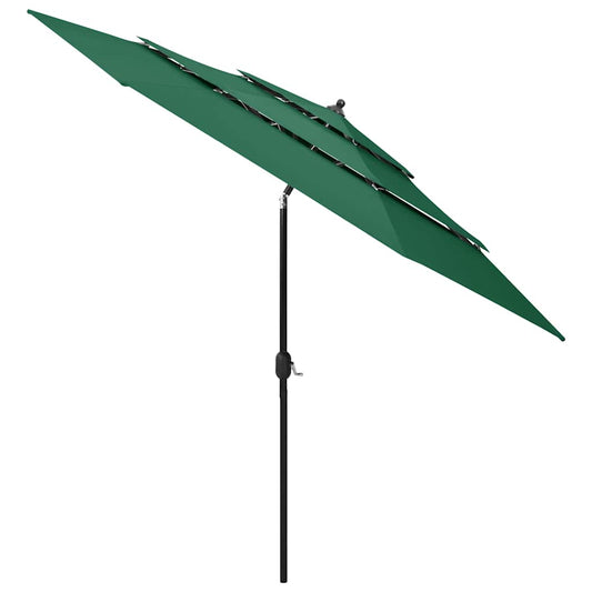 313869 vidaXL 3-Tier Garden Parasol with Aluminium Pole Green 3 m 313869 vidaXL 3-Tier Garden Parasol with Aluminium Pole Green 3 m