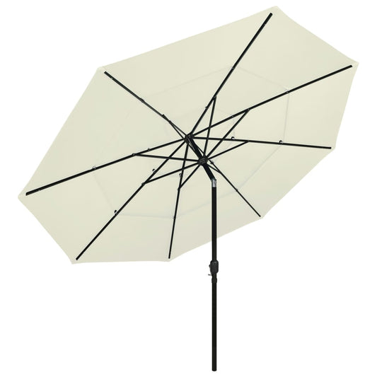 3-Tier Garden Parasol with Aluminium Pole Sand 3.5 m 3-Tier Garden Parasol with Aluminium Pole Sand 3.5 m