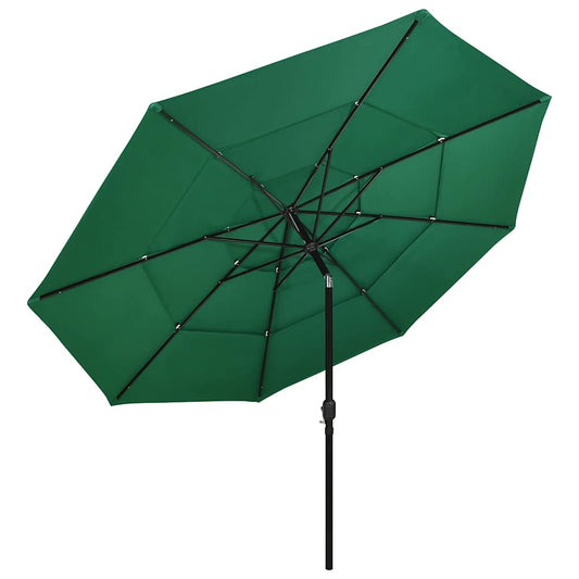 3-Tier Garden Parasol with Aluminium Pole Green 3.5 m 3-Tier Garden Parasol with Aluminium Pole Green 3.5 m