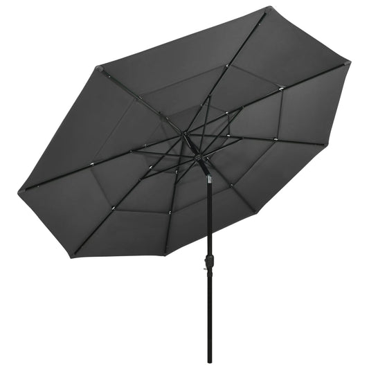 3-Tier Garden Parasol with Aluminium Pole Anthracite 3.5 m 3-Tier Garden Parasol with Aluminium Pole Anthracite 3.5 m