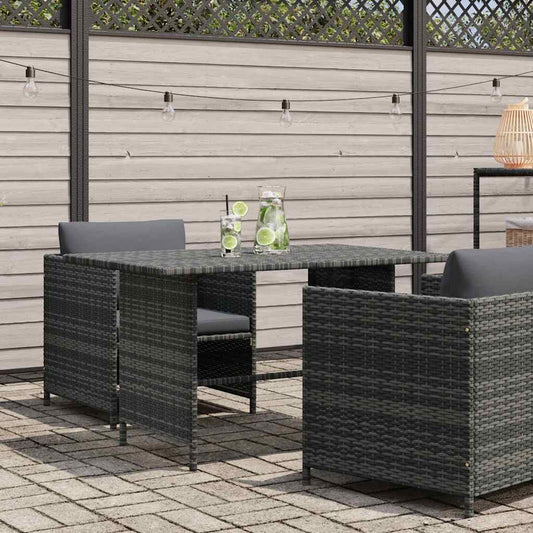 Garden Dining Table Grey 110x70x65 cm Poly Rattan Garden Dining Table Grey 110x70x65 cm Poly Rattan