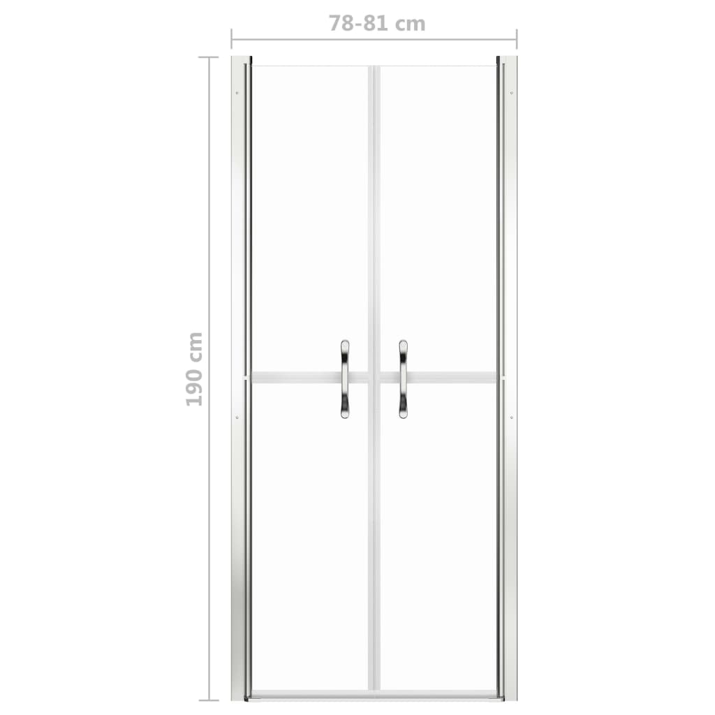 148780 vidaXL Shower Door Clear ESG 81x190 cm