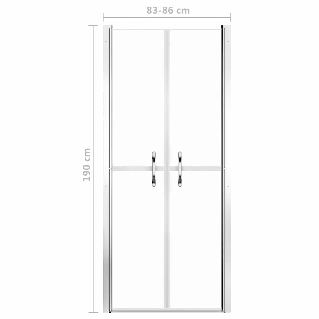 148781 vidaXL Shower Door Clear ESG 86x190 cm
