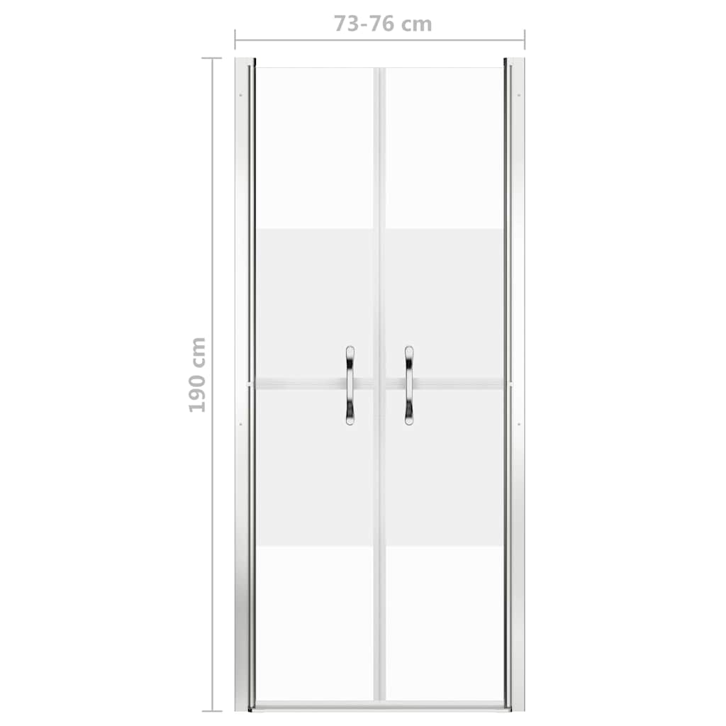 148786 vidaXL Shower Door Half Frosted ESG 76x190 cm