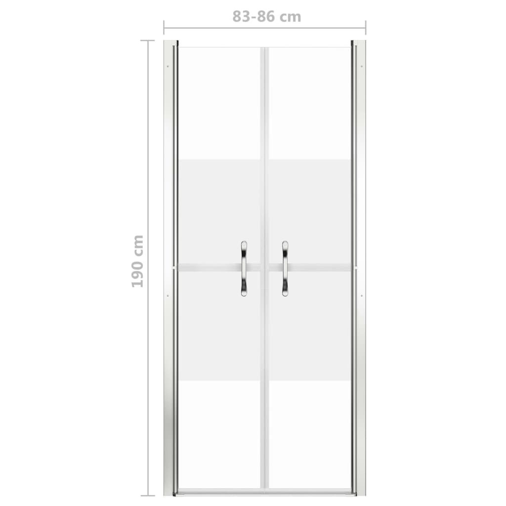 148788 vidaXL Shower Door Half Frosted ESG 86x190 cm
